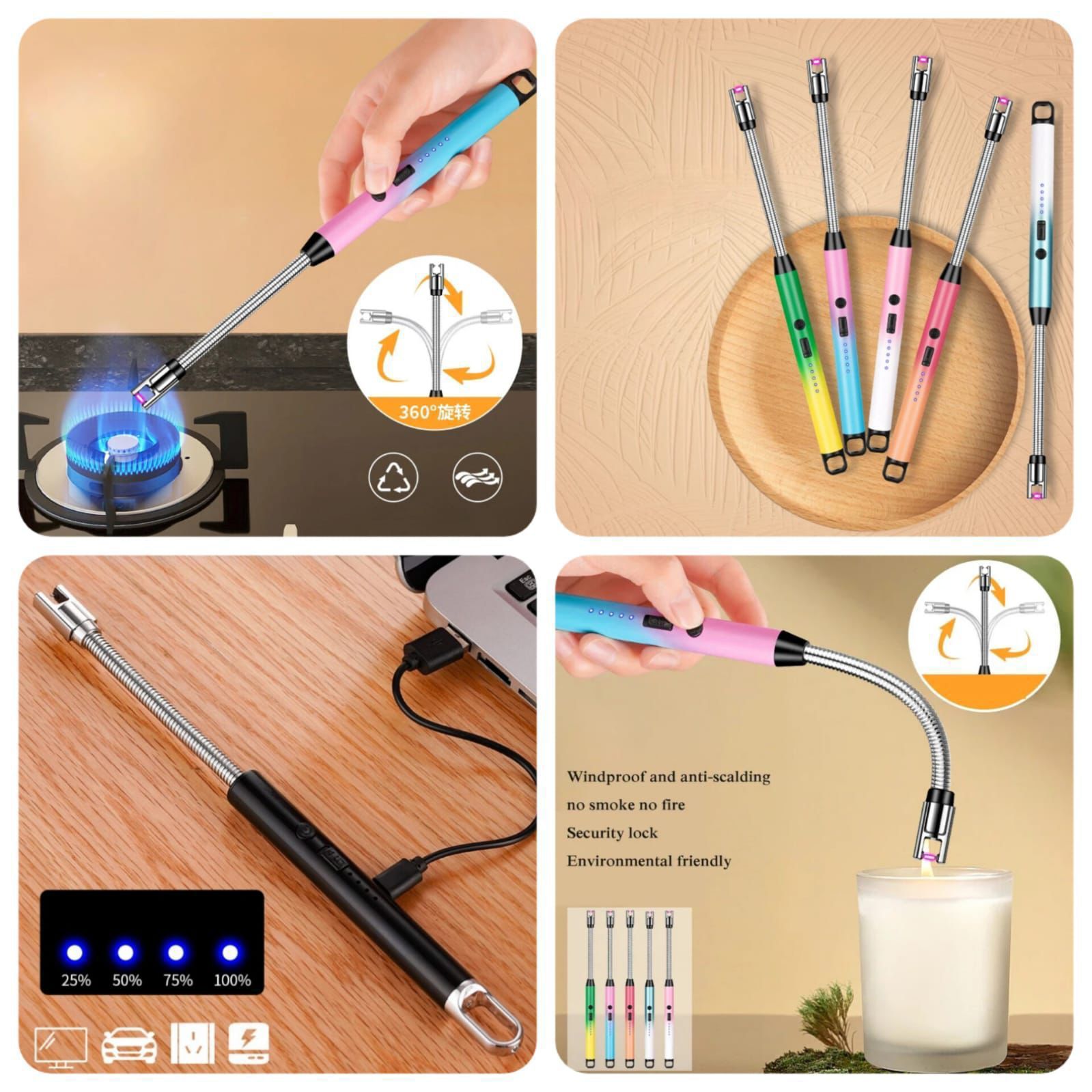 Arc Lighter With Usb Charging | Flameless Windproof